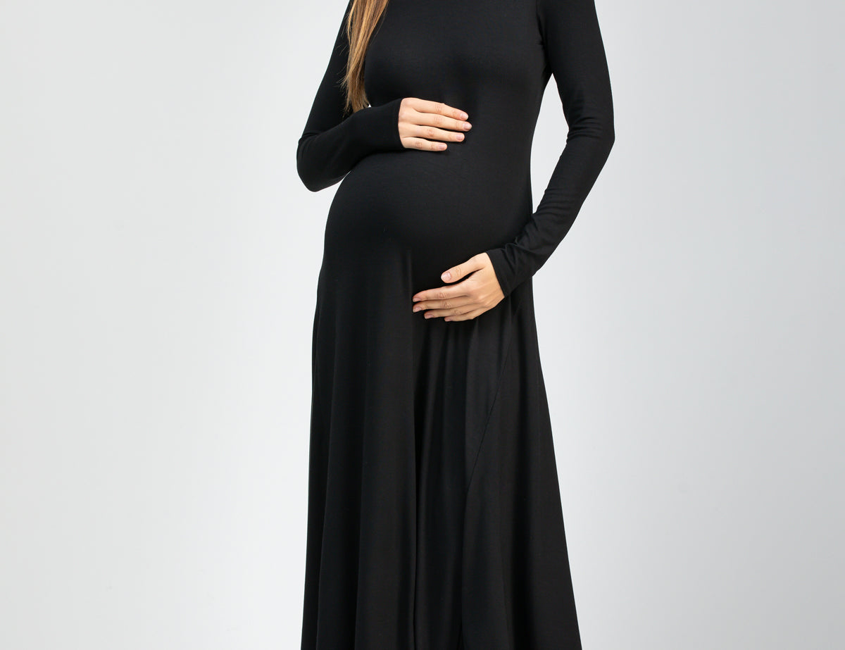 Pietro Brunelli Maternity Camella Black Jersey Maternity Dress 1