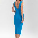 Pietro Brunelli Maternity Allison Blue Fitted Maternity Dress with V-Neck 5