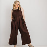 JOURNY Ada Jumpsuit - Linen - Chocolate Brown 6
