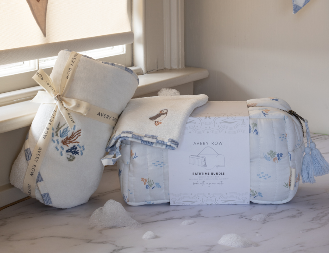 Avery Row Bathtime Bundle New Baby Gift Set - Coastline 1