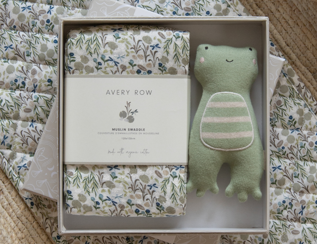Avery Row Swaddle & Cuddle New Baby Gift Set - Riverbank 1