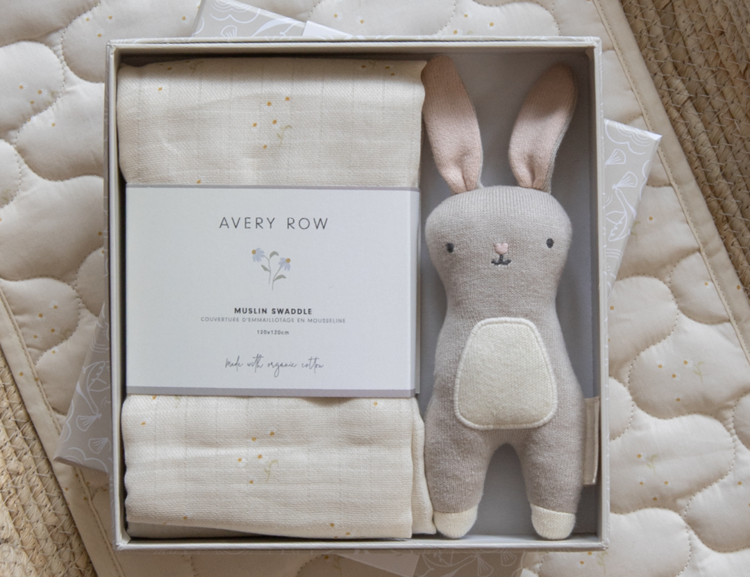 Avery Row Swaddle & Cuddle New Baby Gift Set - Chamomile 1