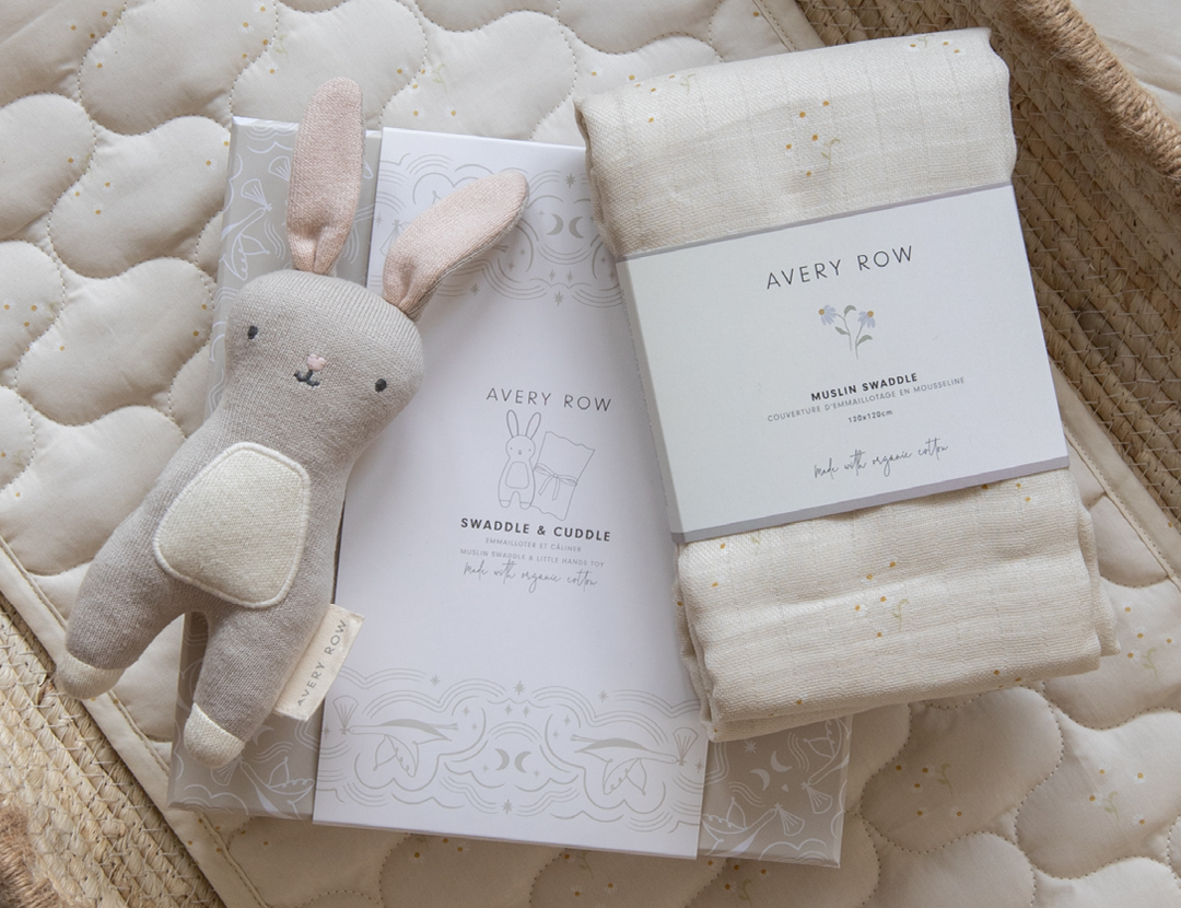 Avery Row Swaddle & Cuddle New Baby Gift Set - Chamomile 2