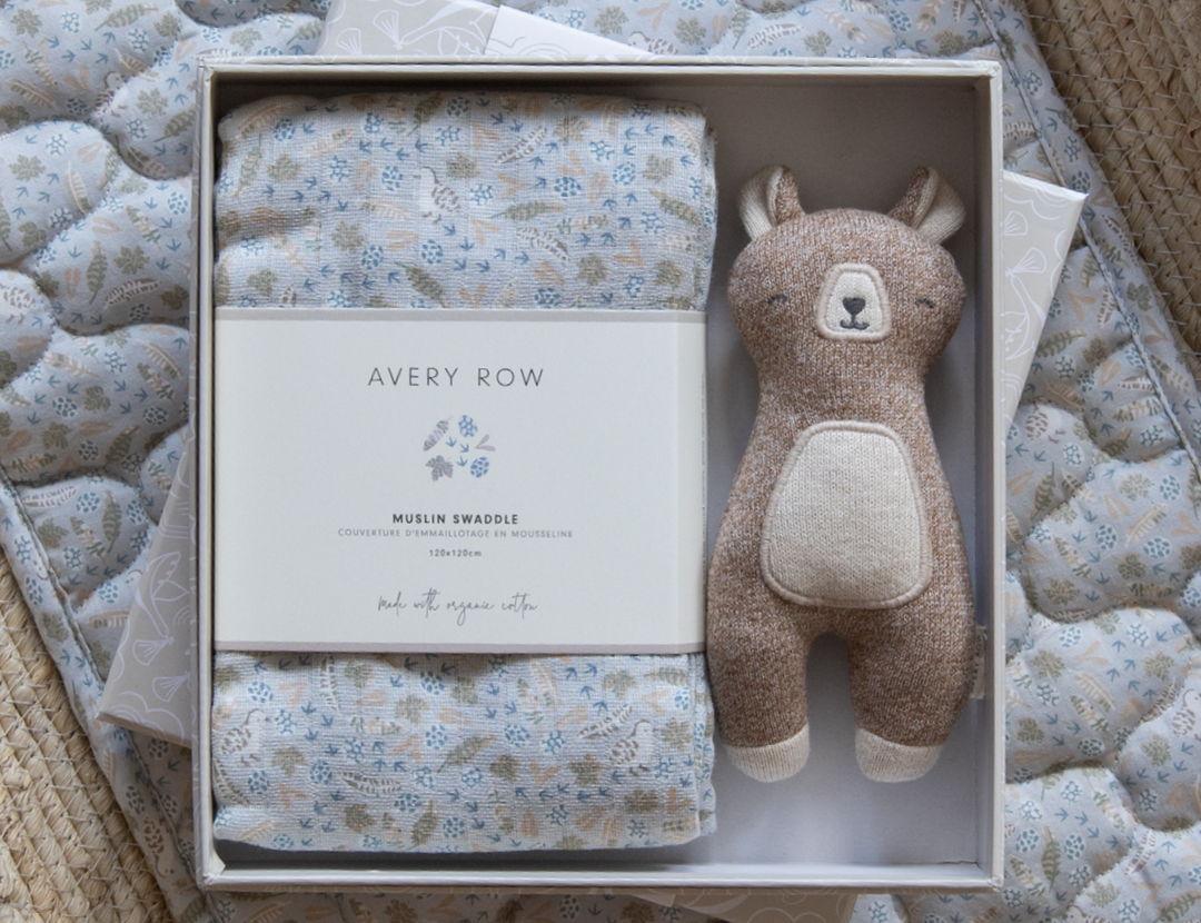 Avery Row Swaddle & Cuddle New Baby Gift Set - Nature Trail 1