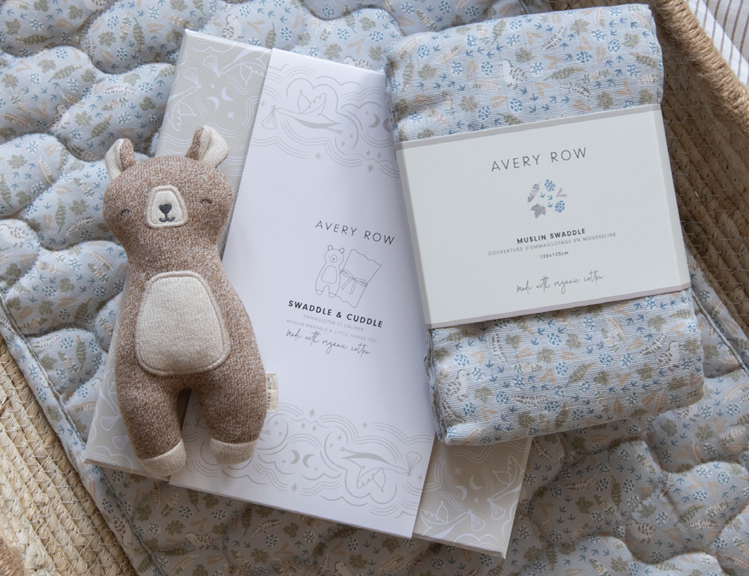 Avery Row Swaddle & Cuddle New Baby Gift Set - Nature Trail 2