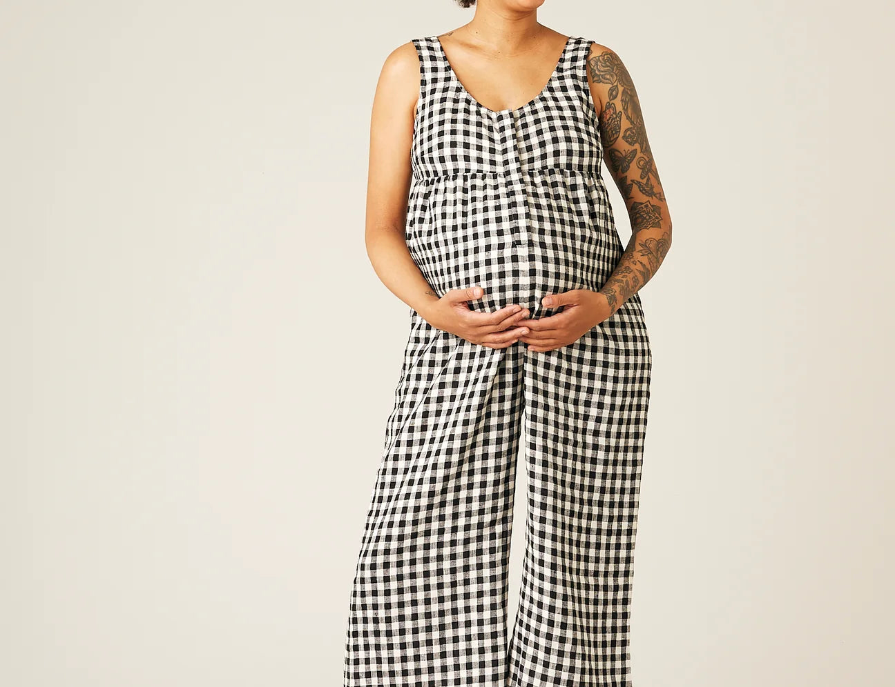 Beyond Nine Savannah Jumpsuit in Black and White Gingham 1