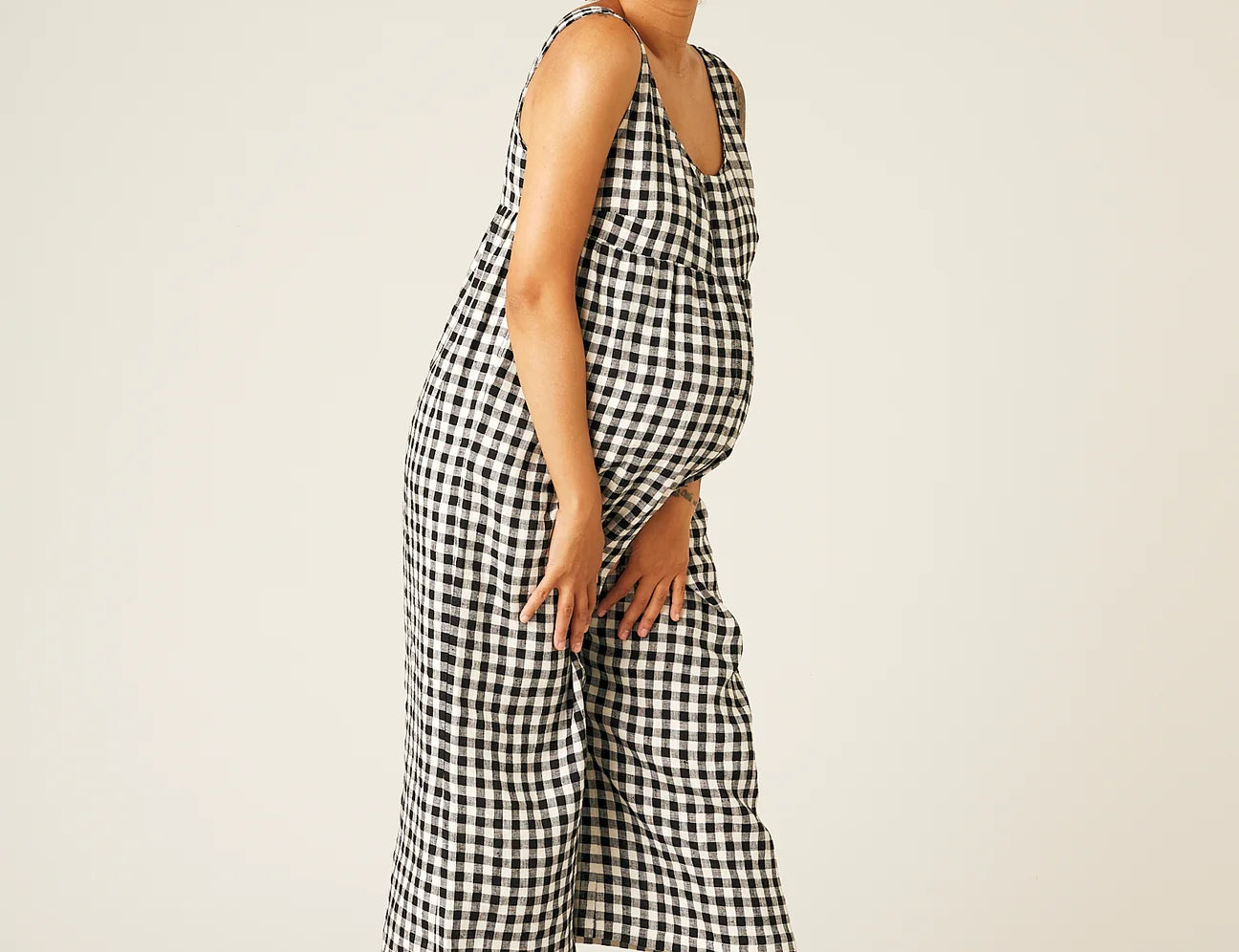 Beyond Nine Savannah Jumpsuit in Black and White Gingham 2
