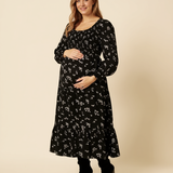Nobody's Child Black Floral Embroidered Cord Ruby Midi Dress 1
