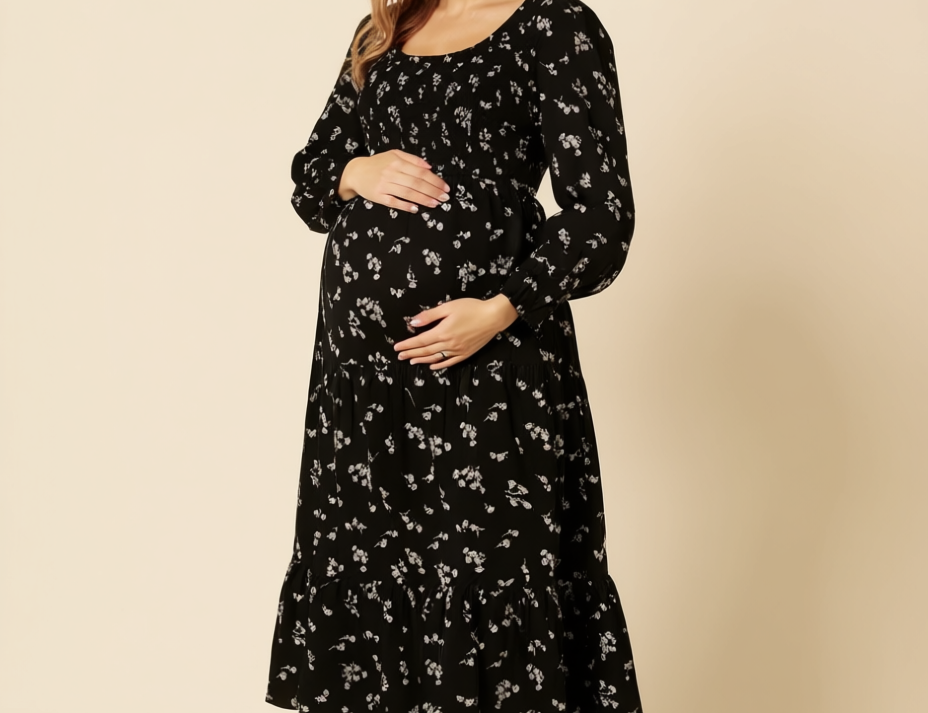 Nobody's Child Black Floral Embroidered Cord Ruby Midi Dress 1