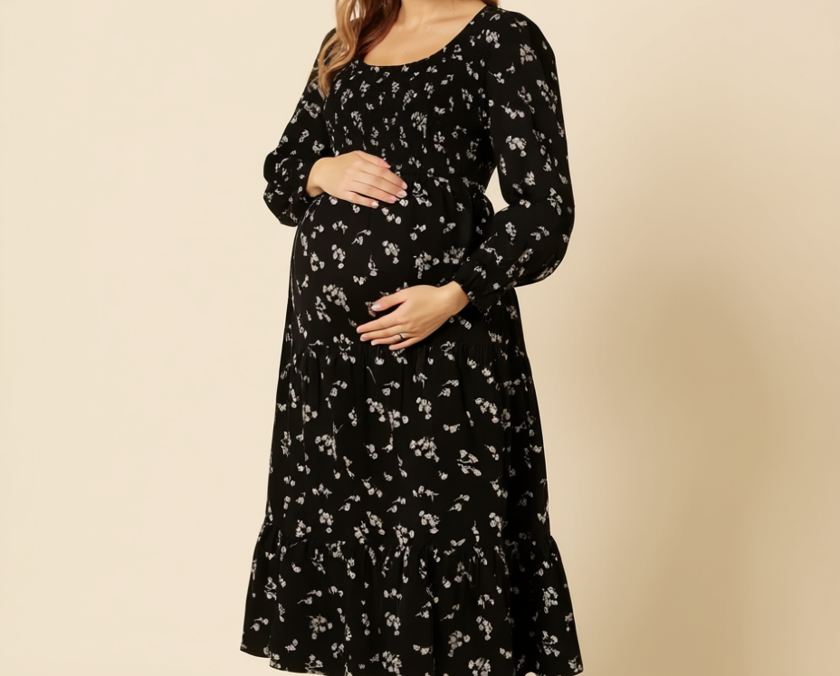 Nobody's Child Black Floral Embroidered Cord Ruby Midi Dress 1