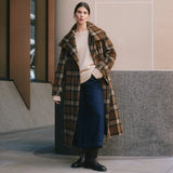 Albaray Check Funnel Neck Coat 1