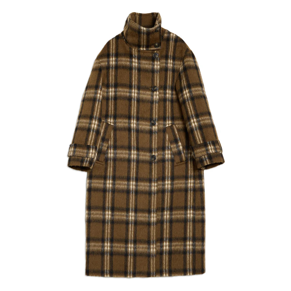 Albaray Check Funnel Neck Coat 5