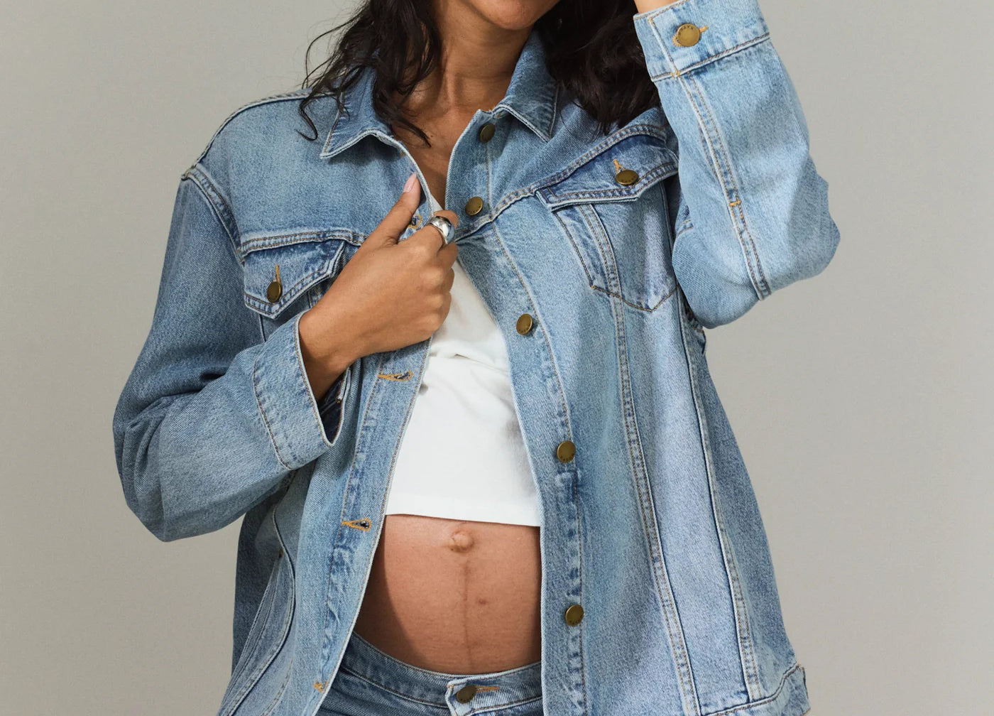 Hatch The Classic Maternity Jean Jacket 1