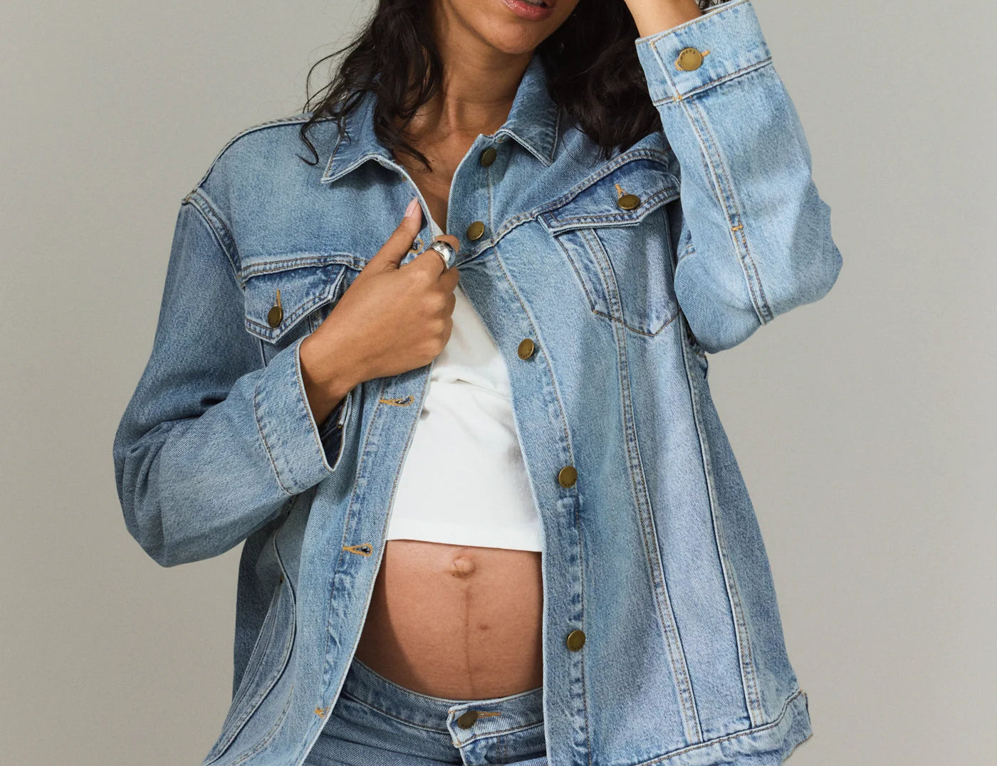 Hatch The Classic Maternity Jean Jacket 1