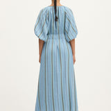 Summery Copenhagen Bella Waffle Maxi Dress in Powder Blue 4