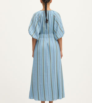Summery Copenhagen Bella Waffle Maxi Dress in Powder Blue 4