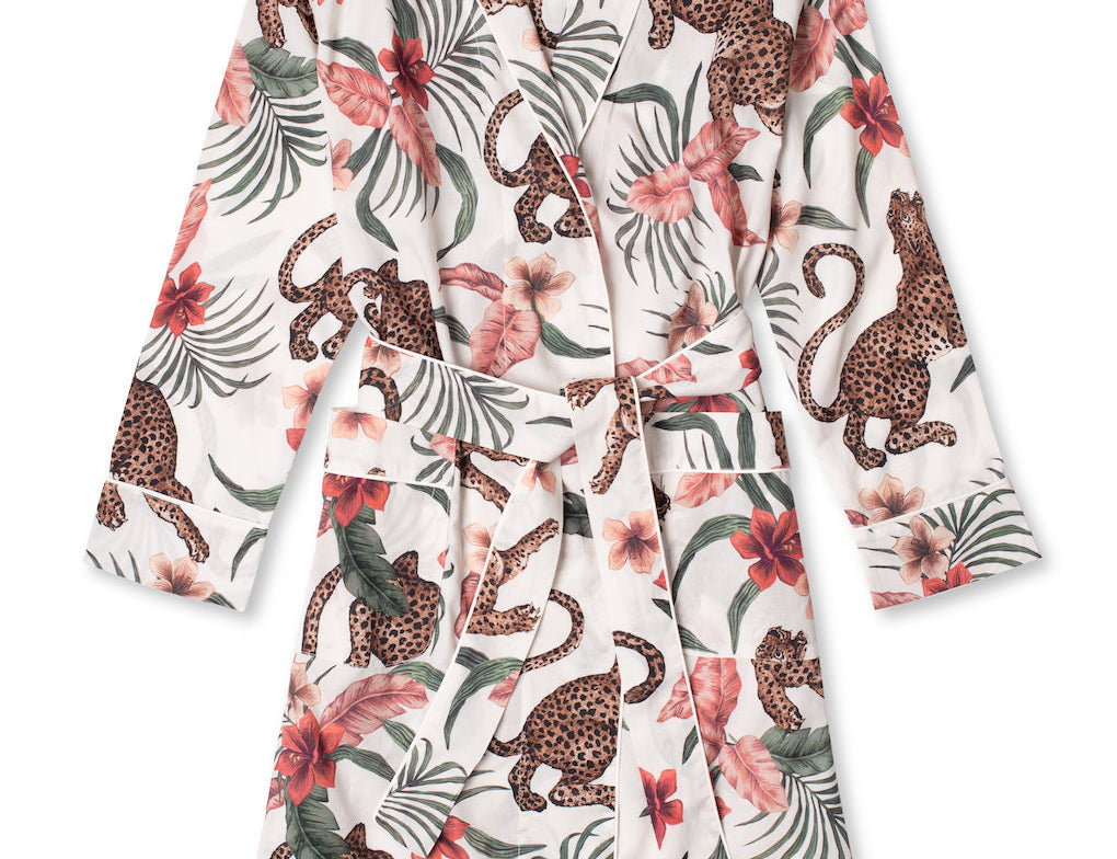 Desmond & Dempsey Soleia Leopard Print Cream Robe 2