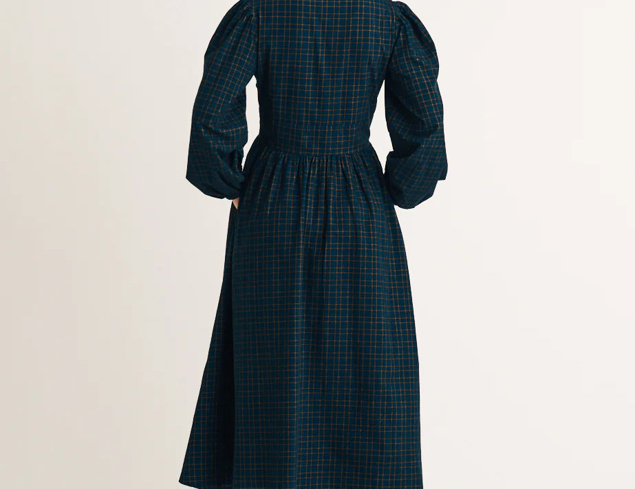Nobody's Child Navy Cord Check Starlight Midi Dress 2