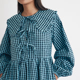 Nobody's Child Blue Gingham Peter Pan Collar Blaze Midi Dress 5
