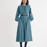 Nobody's Child Blue Gingham Peter Pan Collar Blaze Midi Dress 4