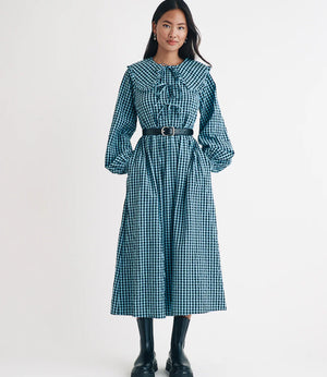 Nobody's Child Blue Gingham Peter Pan Collar Blaze Midi Dress 4