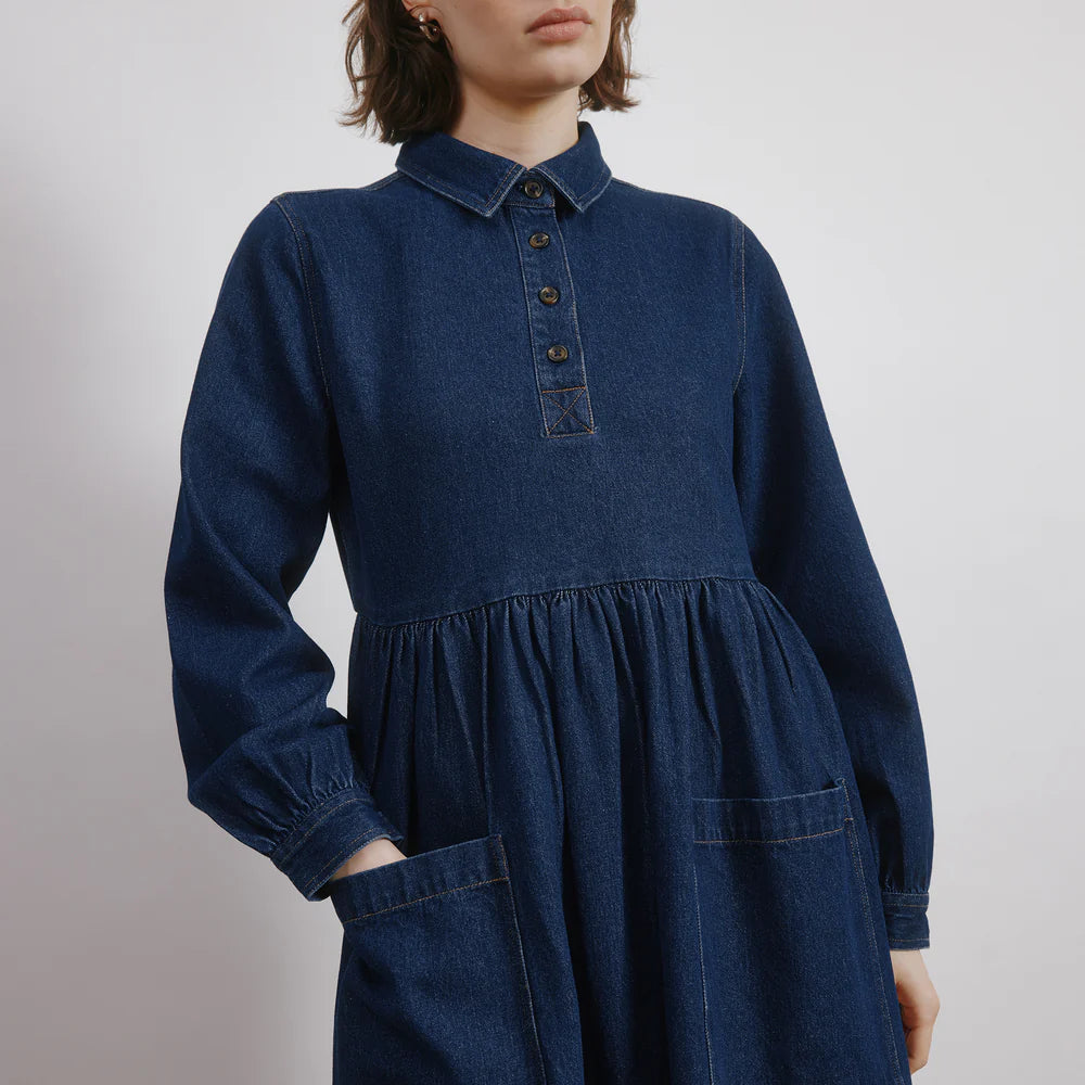 Albaray Denim Placket Midi Dress 3