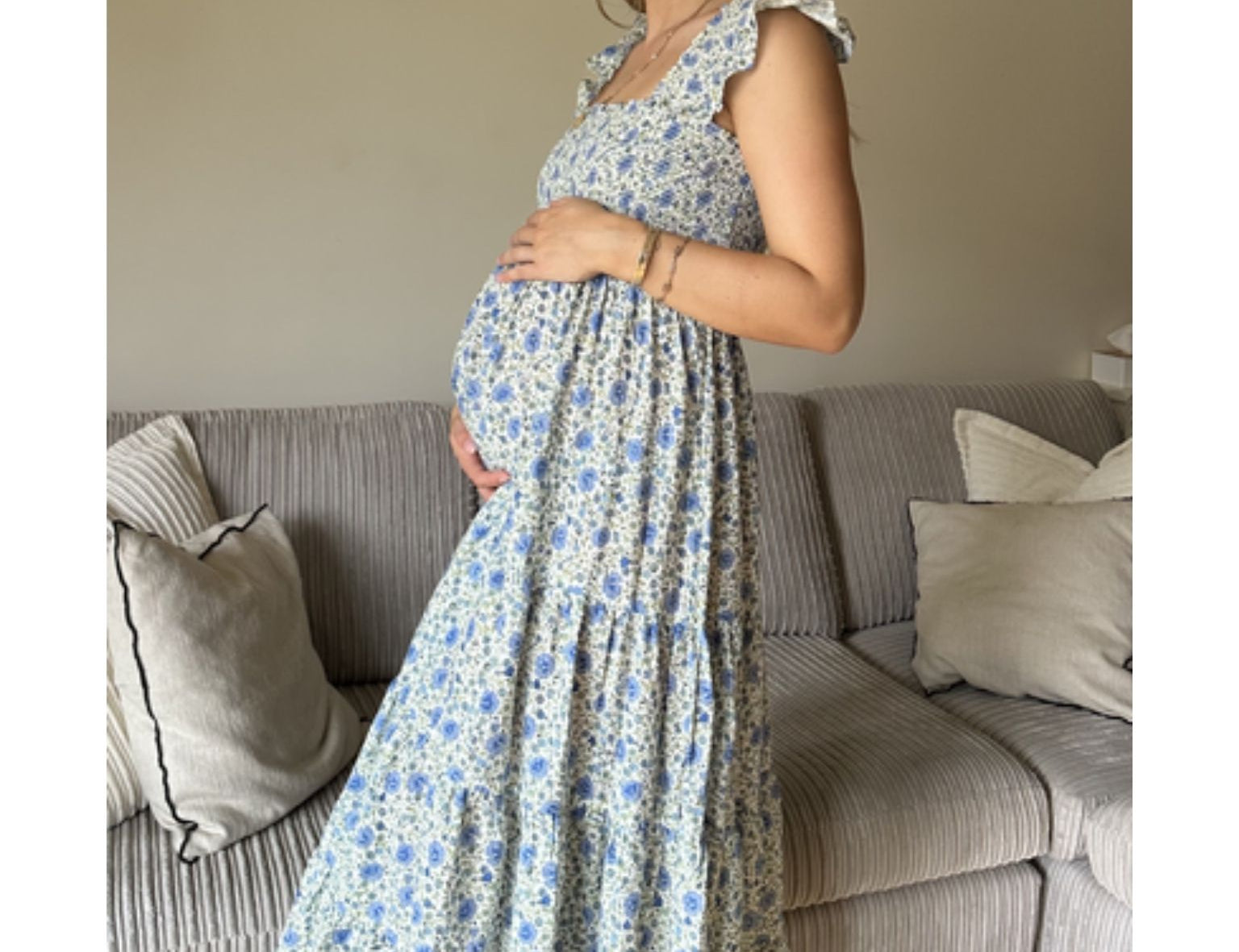 Rixo Kendall Dress, Eva Floral Blue and Green 1