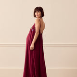 Desmond & Dempsey Square Dress - Dorothea Cross Stitch Burgundy 3