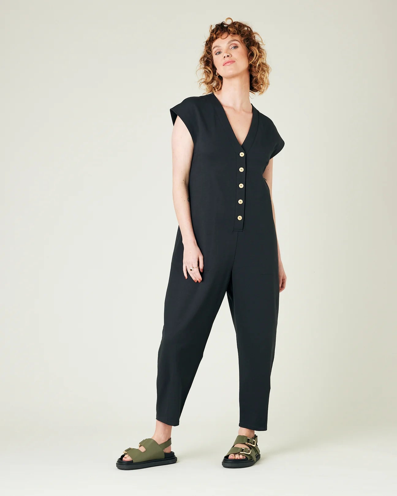 Frankie Slate Cotton Jersey Jumpsuit – For The Creators