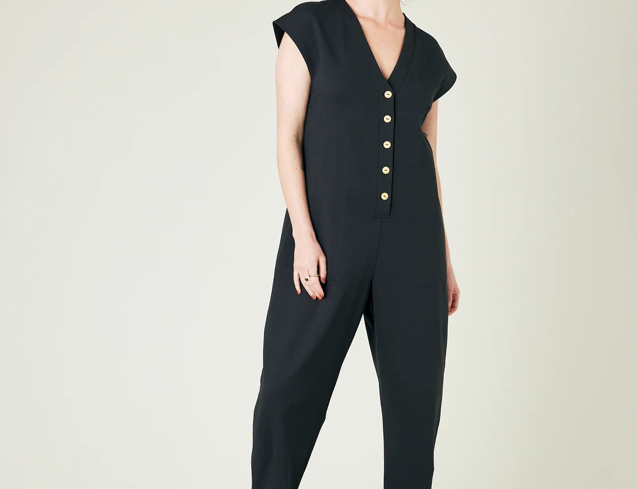 Beyond Nine Frankie Slate Cotton Jersey Jumpsuit 1