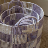 Avery Row Checkerboard Storage Basket Set of 3 - Lilac 3