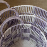 Avery Row Checkerboard Storage Basket Set of 3 - Lilac 2