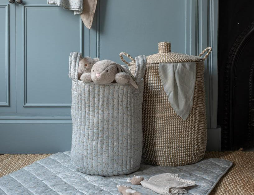 Avery Row Large Quilted Storage Basket - Nature Trail 1