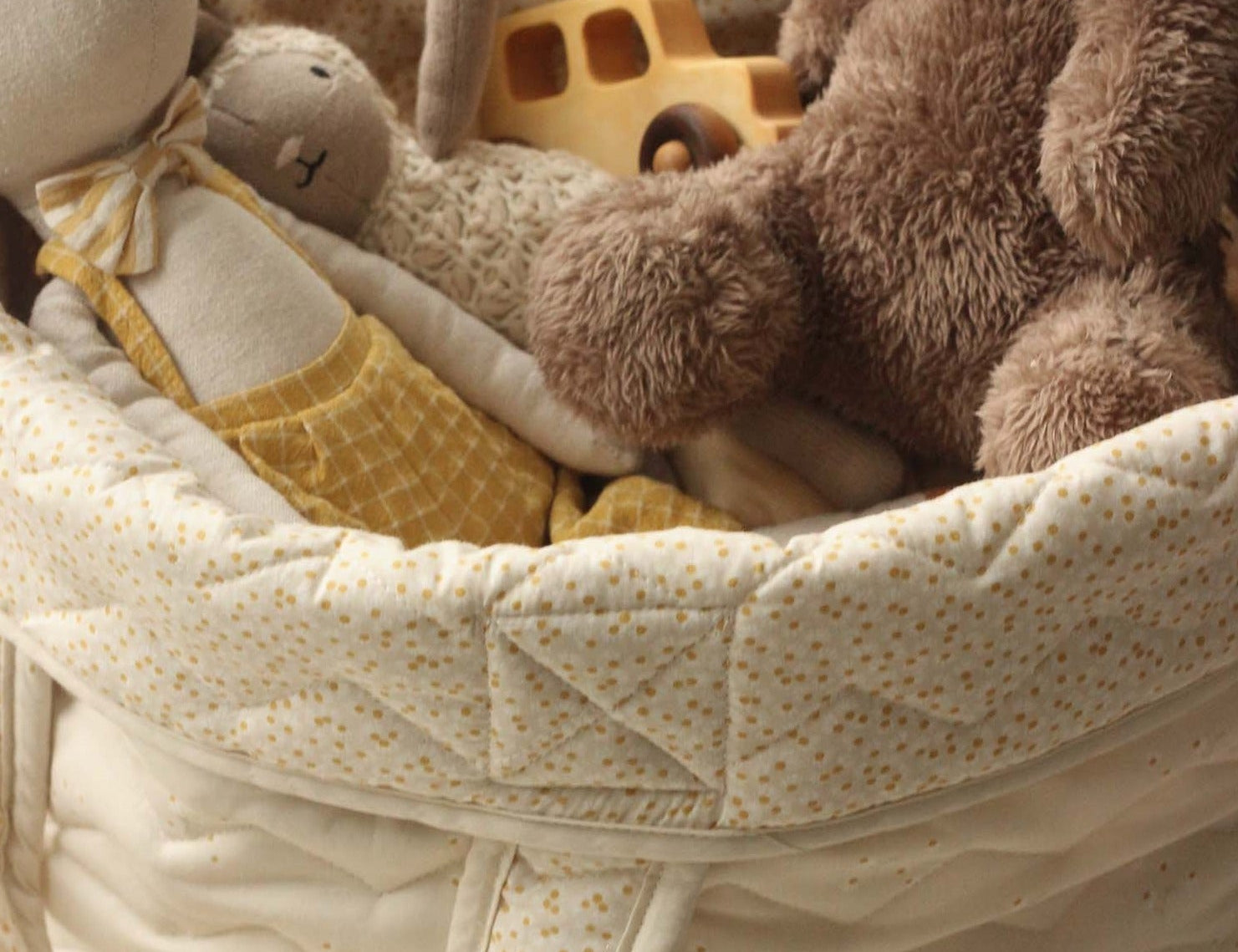 Avery Row Large Quilted Storage Basket - Wild Chamomile 2