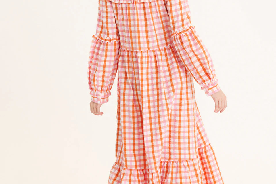 Summery Copenhagen Iona Check Maxi Dress 2