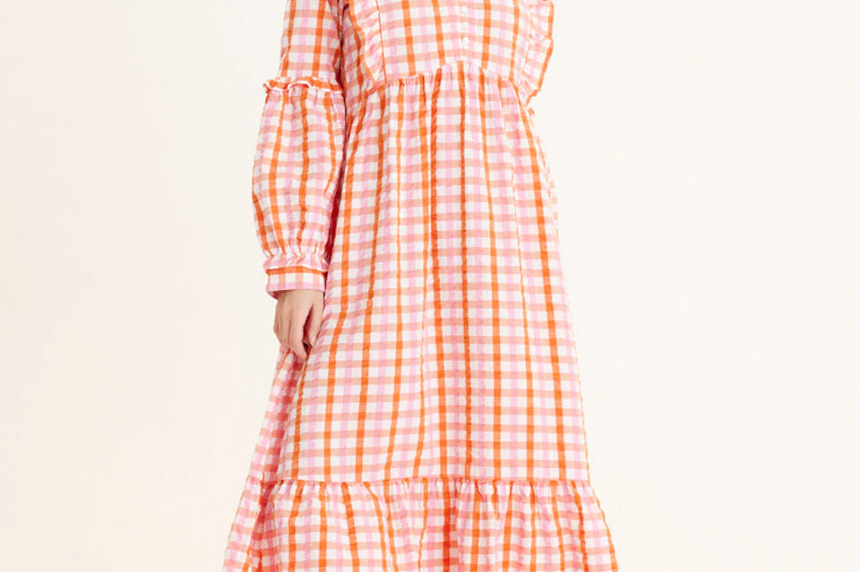 Summery Copenhagen Iona Check Maxi Dress 1
