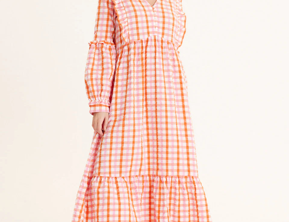 Summery Copenhagen Iona Check Maxi Dress 1
