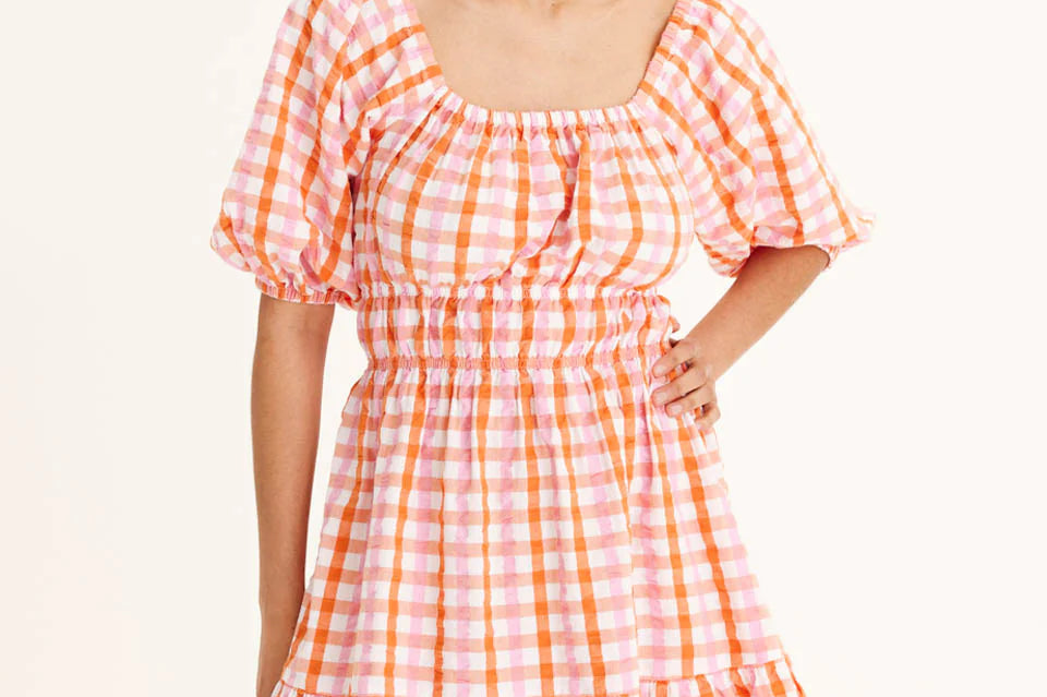 Summery Copenhagen Iona Check Mini Dress 1