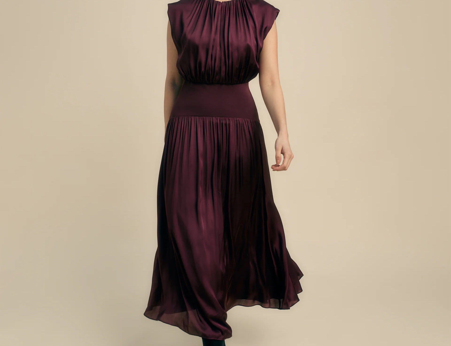 Florere Knit And Woven Mix Midi Dress 1