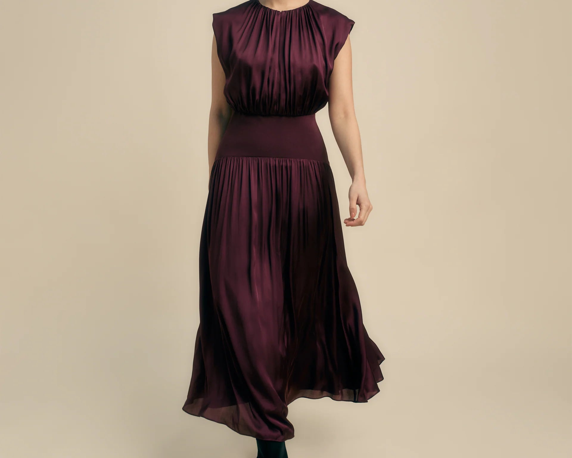 Florere Knit And Woven Mix Midi Dress 1