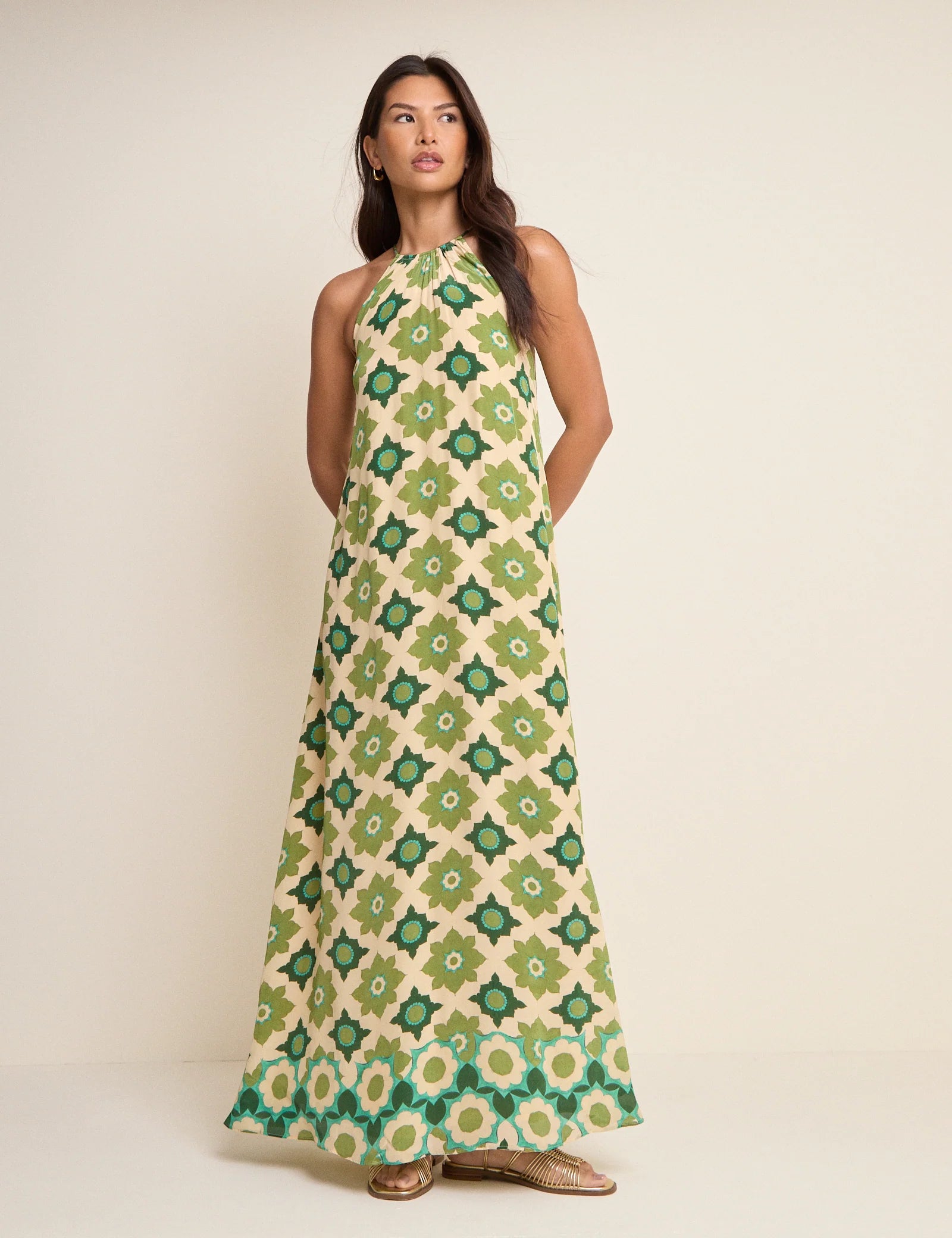 Sara Green Floral Halterneck Midi Dress | Nobody's Child For The Creators Sara Green Floral Halterneck Midi Dress | Nobody's Child For The Creators