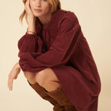 Nobody's Child Burgundy Peter Pan Collar Cord Bridget Mini Dress 5