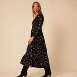 Nobody's Child Black Floral Embroidered Cord Ruby Midi Dress 4