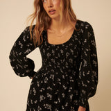 Nobody's Child Black Floral Embroidered Cord Ruby Midi Dress 6