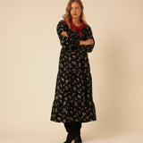Nobody's Child Black Floral Embroidered Cord Ruby Midi Dress 5