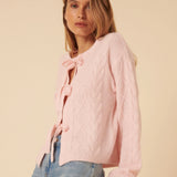 Nobody's Child Pink Tie Front Cable Knitted Cardigan 4