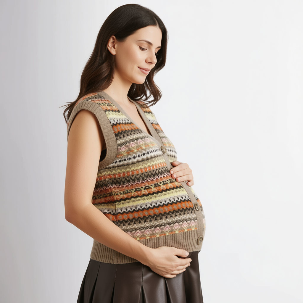 Neutral Fair Isle Tank Maternity