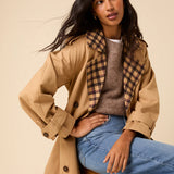 Nobody's Child Camel Check Trim coat 5