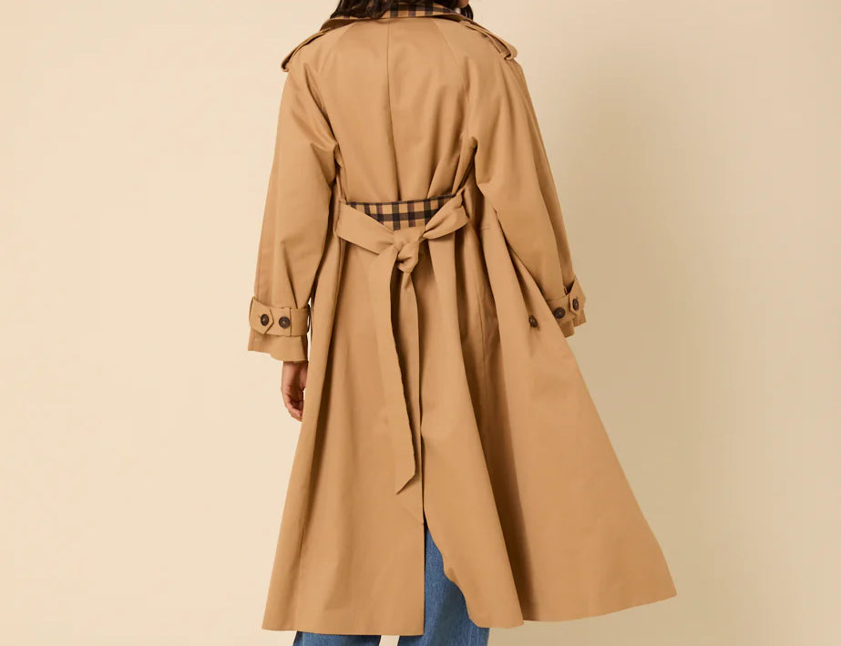 Nobody's Child Camel Check Trim coat 3