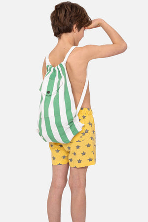 Pure Earth Collection Kids Beach Bag - Green Stripe 2